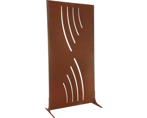 Dekorative Gartensichtschutzwand aus Metall mit Aussparungen