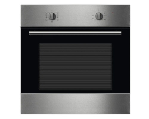 Edelstahl Einbaubackofen mit Glastür und Drehreglern