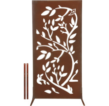 Paravent décoratif en métal avec motif végétal