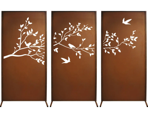 Dekorativer Raumteiler mit Baum- und Vogelmotiven für den Innenbereich