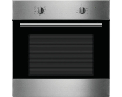 Edelstahl Einbaubackofen mit Bedienelementen und Sichtfenster