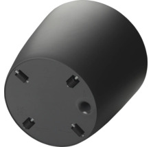 Unterseite eines Pflanzgefäßes mit Rollen