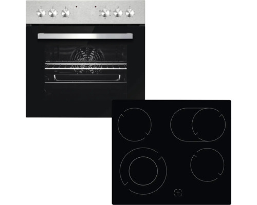 PKM Herdset EHS4-2KBIX Nutzvolumen 65 l Maße BxHxT 59,5 cm x 60 cm x 55 cm Elektroherd mit Backofen und Kochfeld