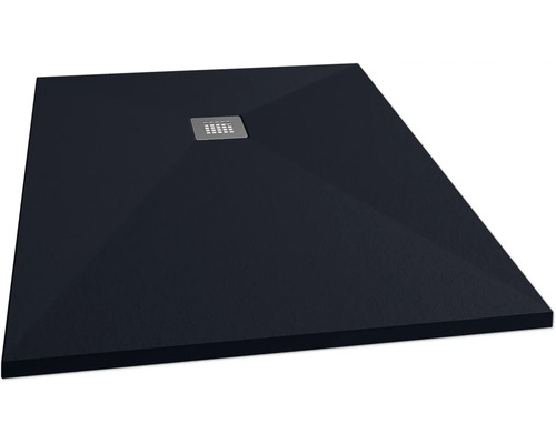Duschwanne SCHULTE Centrostone ExpressPlus 100 x 140 x 3 cm anthrazit EP220114 57 Schwarze Duschwanne mit quadratischem Ablauf