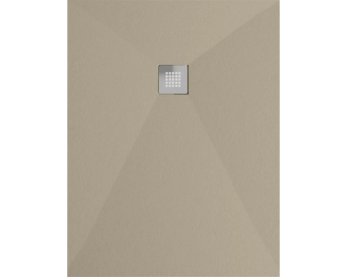 Quadratische Duschwanne mit quadratischem Abfluss