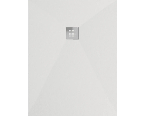 Quadratische Duschwanne mit Ablaufgarnitur