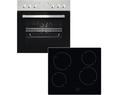 PKM Herdset EHS7IX Nutzvolumen 65 l Maße BxHxT 59,5 cm x 60 cm x 55 cm Einbauherd mit Glaskeramikkochfeld für die Küche