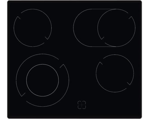 Plaque de cuisson vitrocéramique avec quatre zones de cuisson