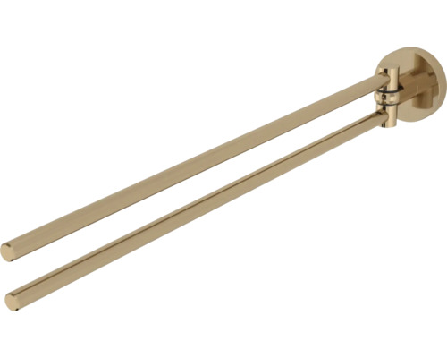 Barre porte-serviettes HACEKA Kosmos pivotante cuivre brossé 2012692 Porte-serviettes double pour montage mural