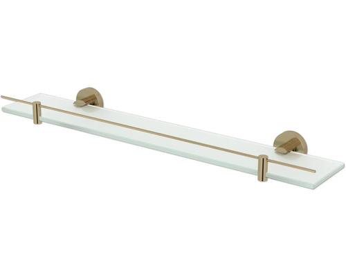 Tablette HACEKA Kosmos 60 cm cuivre brossé 2012694 Étagère en verre avec support pour rangement de salle de bain