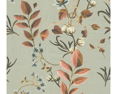 Tapete mit Blätter- und Blütenmuster