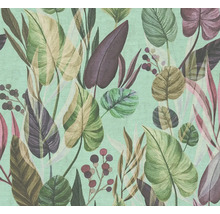 Papier peint avec motif de feuilles et de plantes