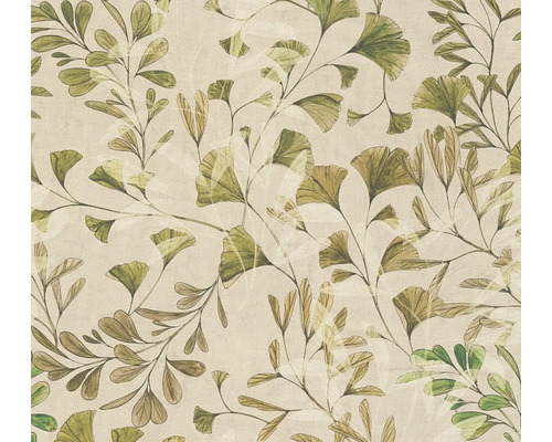 Papier peint à motif de ginkgo et de feuilles