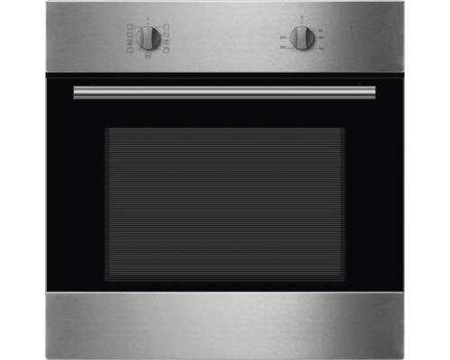 Edelstahl Einbaubackofen mit Temperaturregler und Funktionswähler