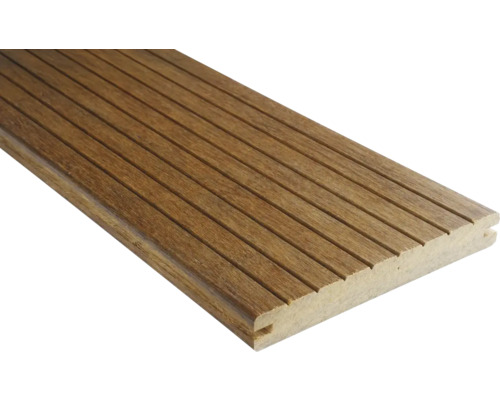 Lame de terrasse en bois avec profil rainure et languette