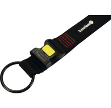 Schwarze Hundeleine mit Karabiner und Logo der Firma Beeztees