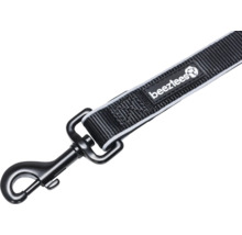 Laisse noire pour chien avec mousqueton et logo Beeztees