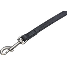 Laisse pour chien en cuir noir avec mousqueton