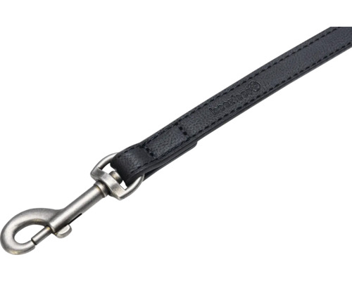 Laisse pour chien en cuir noir avec mousqueton