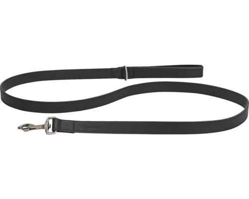 Laisse pour chien en cuir noire avec mousqueton