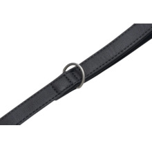 Lanière en cuir noire avec anneau métallique