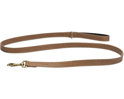 Laisse pour chien marron en cuir avec crochet en métal