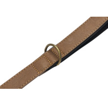 Laisse pour chien en cuir avec anneau métallique