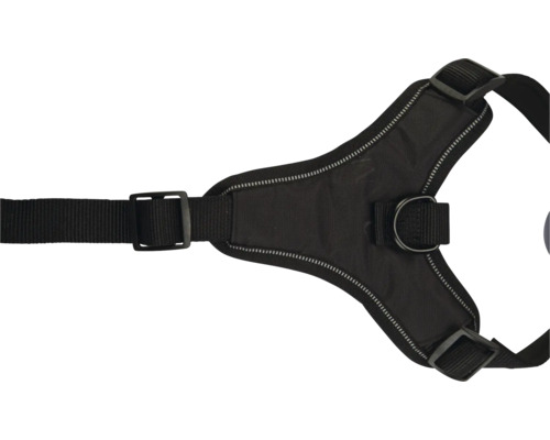 Harnais noir pour chien avec sangles réglables et anneau en D