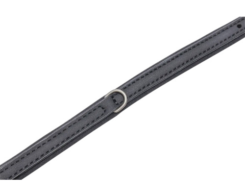 Bandoulière noire avec anneau argenté