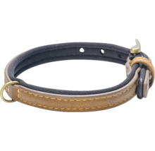 Collier pour chien en cuir avec boucle et anneau en D