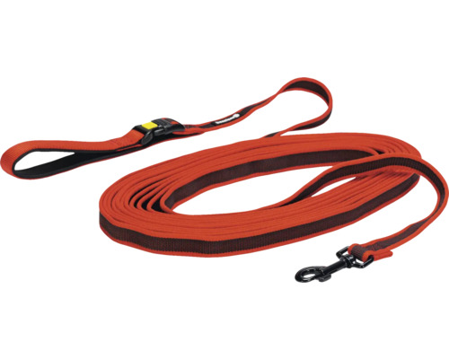 Laisse pour chien orange avec dragonne et mousqueton