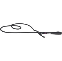 Laisse pour chien noire avec poignée et mousqueton