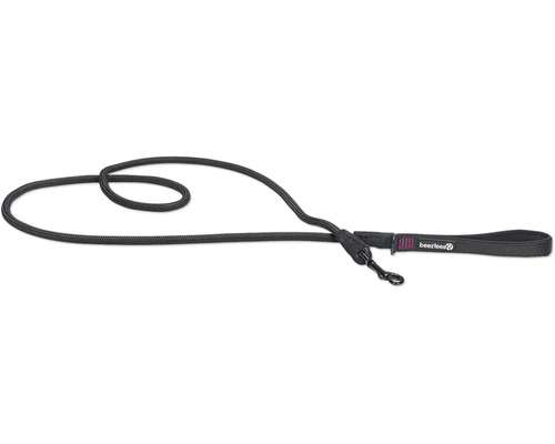 Laisse pour chien noire avec poignée et mousqueton