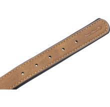 Detailansicht eines Hundehalsbands mit Löchern und dem Beeztees Logo.