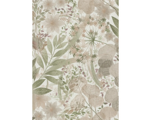 Tapete mit Blätter- und Blumenmuster