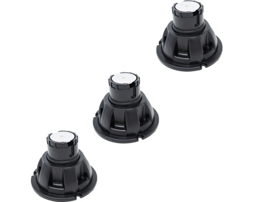 Trois supports de terrasse noirs