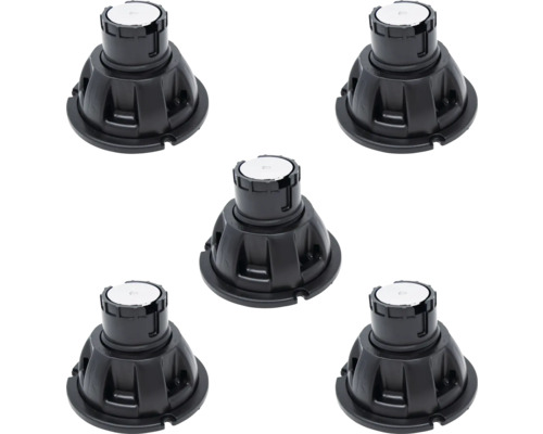 Cinq plots de terrasse pour réglage en hauteur