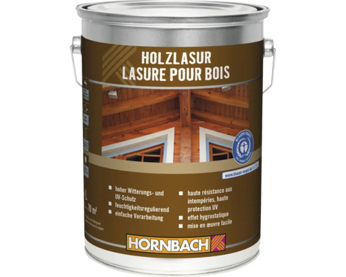 HORNBACH Holzlasur nußbaum 5 L Holzlasur im Metalleimer für den Aussenbereich