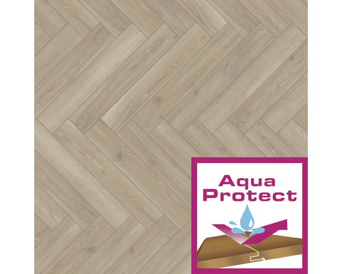 Parquet à chevrons avec le label Aqua Protect
