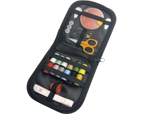 Trousse de couture de voyage Set de couture dans une trousse à fermeture éclair avec aiguilles, fils, boutons et ciseaux