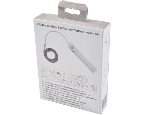 Ruban LED CCT avec détecteur et fonction batterie, 1 mètre