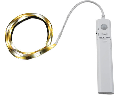 Bandeau LED avec détecteur de mouvement et alimentation par piles