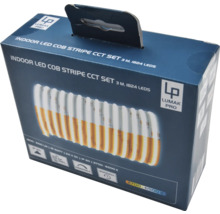 Emballage d'un set de bandes LED COB CCT d'intérieur Lumak Pro, 3 mètres de long, 1824 LED