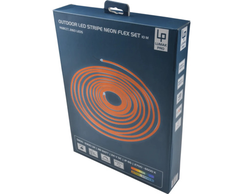 Emballage d'un Lumak Pro LED Neon Flex Stripe pour l'extérieur, 10 mètres