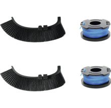 Deux brosses de balayage et deux bobines avec fil de coupe