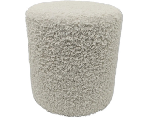 Runder Hocker mit Teddyfellbezug