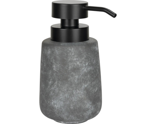 Distributeur de savon avec motif gris et tête de distribution noire