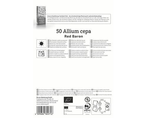 Allium cepa Red Baron Saatgutpackung