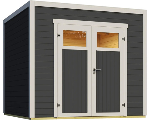 Abri de jardin avec double porte et fenêtres