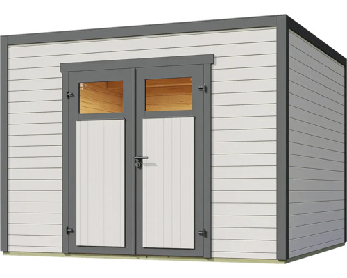 Abri de jardin avec double porte et fenêtres